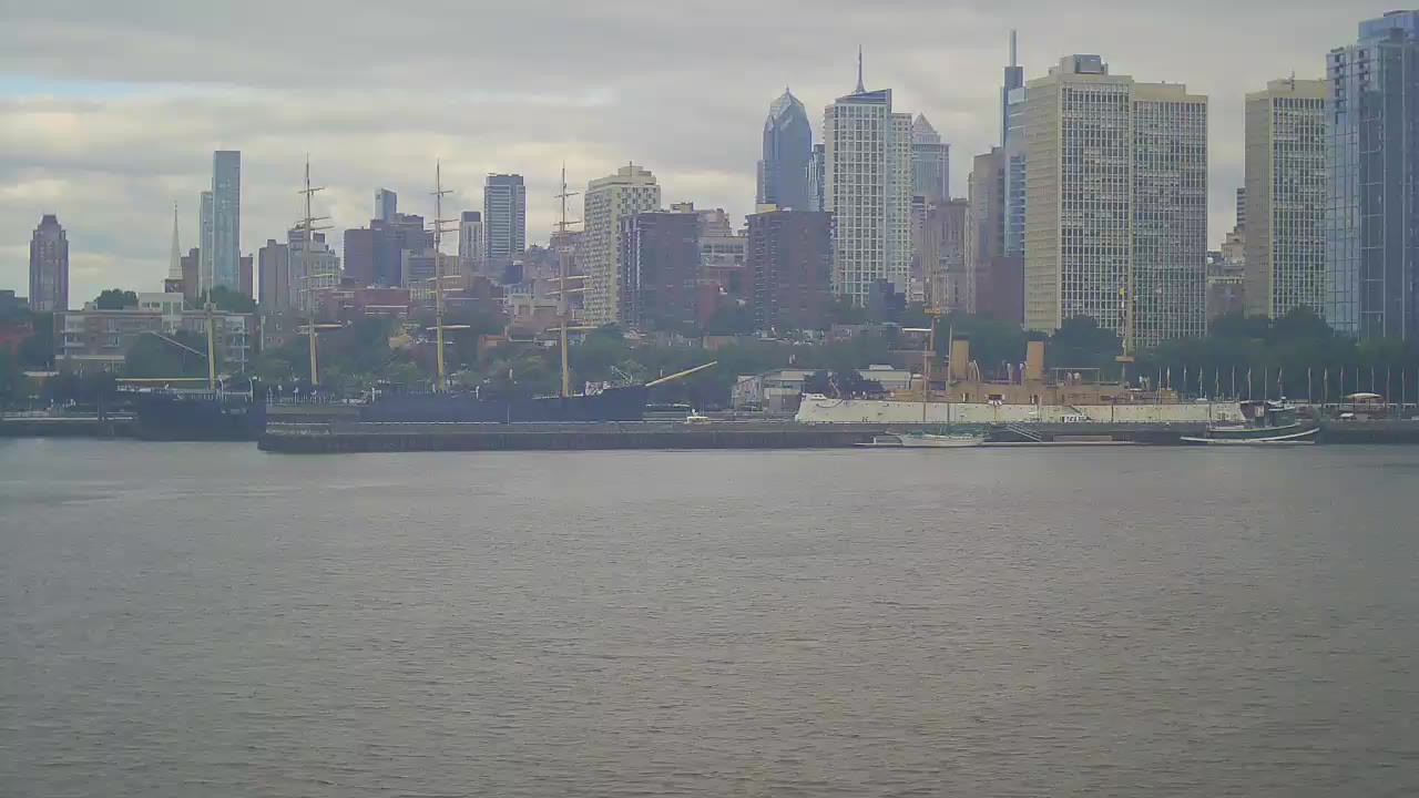 Battleship New Jersey & Moshulu at Penn's Landing — Camden, NJ live camera thumbnail