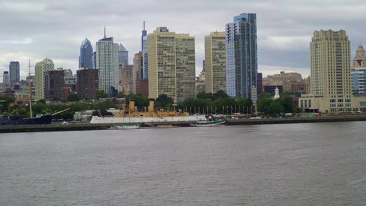 Battleship New Jersey View of Penn's Landing & Philadelphia Skyline — Camden, NJ live camera thumbnail