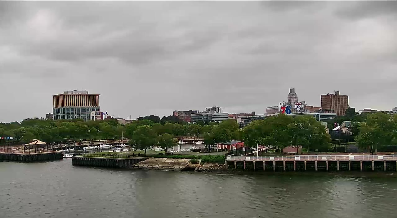 Battleship New Jersey View of Visitor Center and Camden Waterfront — Camden, NJ live camera thumbnail