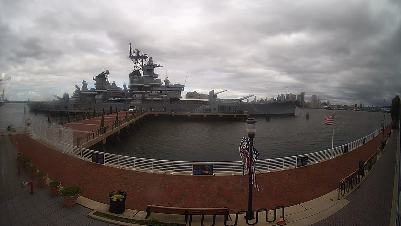 Battleship New Jersey 180° Panorama — Camden, NJ live camera thumbnail